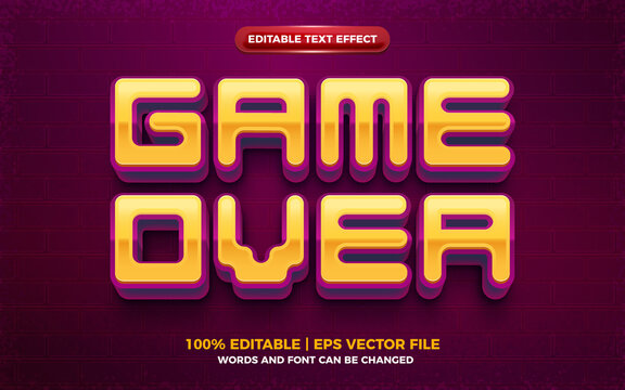 game over bold 3d editable text effect