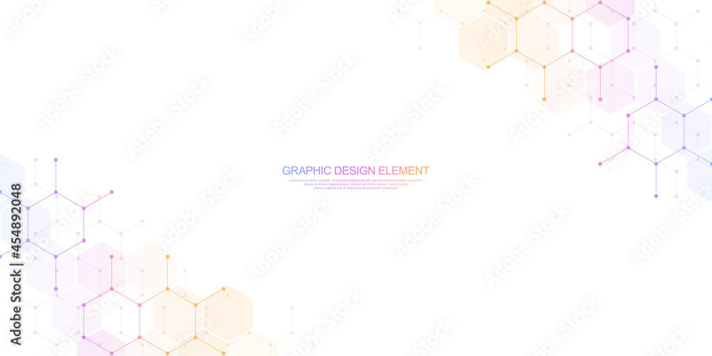 Aufkleber Abstract geometric background with hexagons pattern. The design element of hexagonal shape