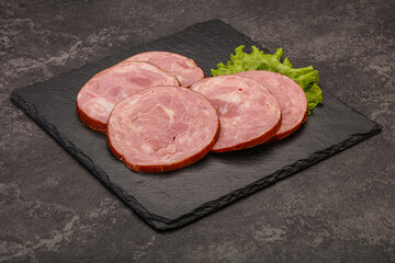 Slices of pork meat ham