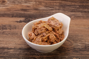 Canned tuna fillet for salad