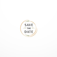 Vector Watercolor Wreath with Simple Flower Wedding Invitation