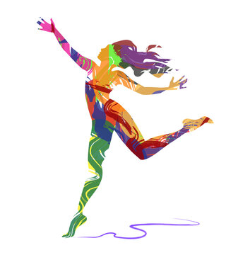 Illustrazione vettoriale di ballerina su sfondo bianco