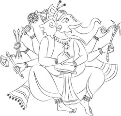 Fototapeta na wymiar Lord Ganesh, master of knowledge. Hindu deity 