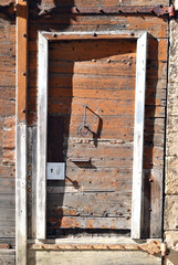 Close Up of Ancient Wooden Entrance Door 