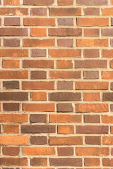 brick red wall. background of a old brick house.