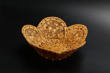 Wooden empty bowl for kitchen