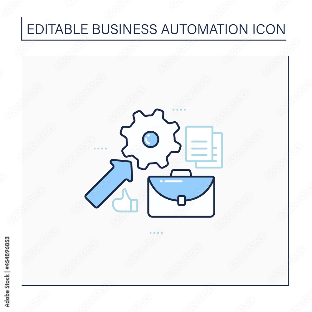Poster integration business auto line icon. online, real-time authorization tool. create, manage and invoic