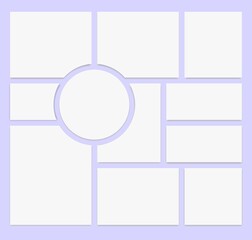 Realistic collage. Photo frame template. Photo gallery layout. Vector illustration
