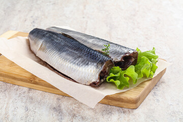 Herring fillet with skin for cooking
