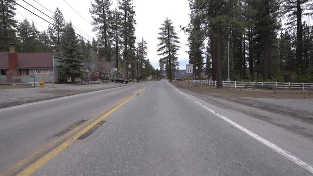 Big Bear Lake North Shore Dr Driving Plate 06 Fawnskin San Bernardino Mountains California USA