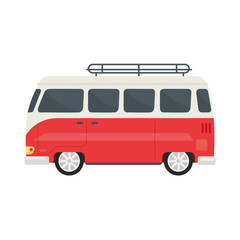 red travel trailer