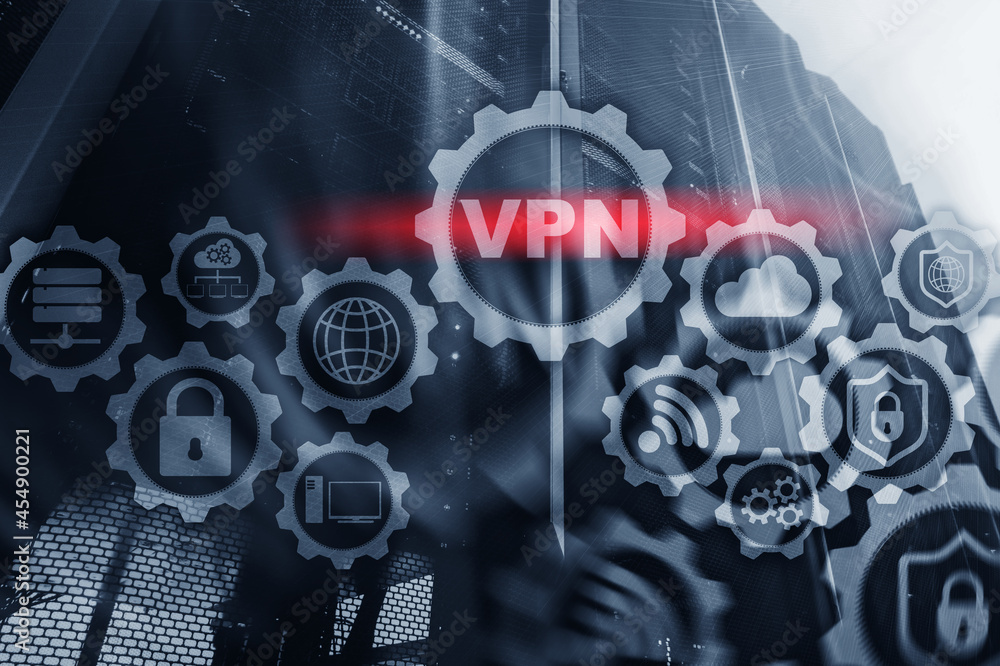 Poster secure vpn connection. virtual private network or internet security concept