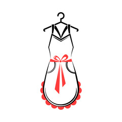 Women's seхy bib apron with pockets with lace on a hanger