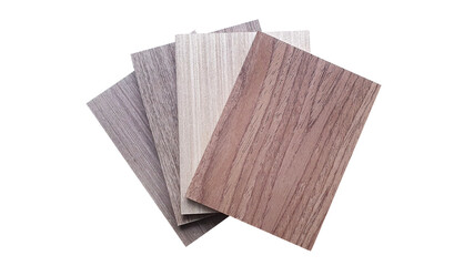 samples of veneer wooden series consists of oak, douglas fir, ash, walnut texture isolated on white...