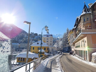 bad gastein city and ski resort austria in winter season