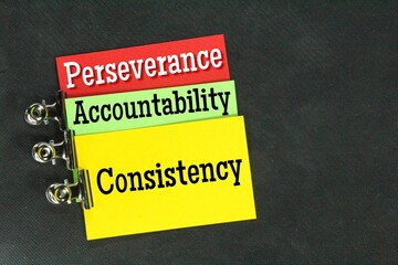The 3 pillars of success are perseverance, accountability and consistency