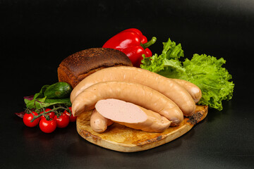 Natural meat sausages with minced meat