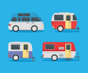 camper trailer symbol set