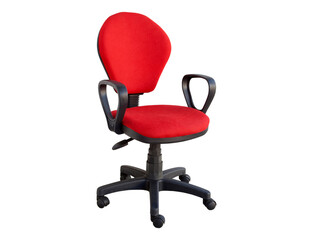 Red office chair on a white background