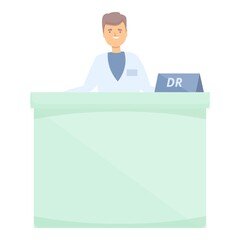 Doctor reception icon cartoon vector. Hospital patient. Medicine clinic