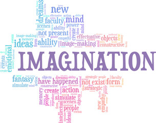 Imagination vector illustration word cloud isolated on a white background.