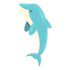 Playing dolphin icon cartoon vector. Sea fish. Water show