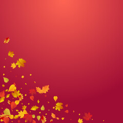 Brown Floral Vector Red Background. Decor Leaves