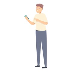 Mobile order icon cartoon vector. Online service. Cellphone menu