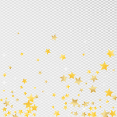 Gold Magic Stars Vector Transparent Background.