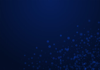Glow Confetti Vector Blue Background. Shiny