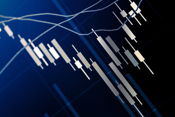 Forex market background, trading on the currency market Forex. Currency exchange rate for world currency: US Dollar, Euro, Frank, Yen. Financial, money, global finance, stock market background.	
