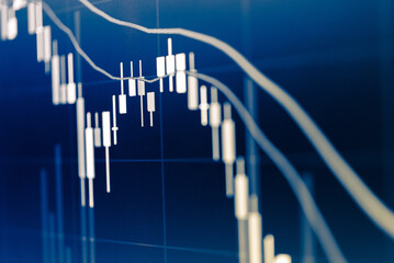 Forex market background, trading on the currency market Forex. Currency exchange rate for world currency: US Dollar, Euro, Frank, Yen. Financial, money, global finance, stock market background.	
