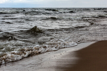 Baltic Sea with waves and sand