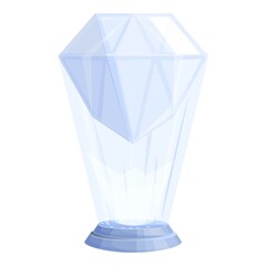 Diamond hologram icon cartoon vector. Holographic crystal. Gem shape