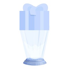 Gift box hologram icon cartoon vector. Holographic present. Digital data