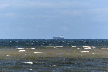 Fototapeta na wymiar Container ship at anchorage
