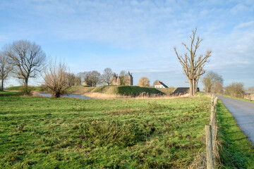 Loevestein Castle with its bastion was part of the old and new Dutch Line, Zaltbommel, Gelderland...