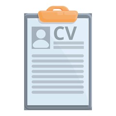 Cv clipboard icon cartoon vector. Resume job. Employee choice