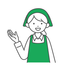 案内をするスーパーマーケットの店員