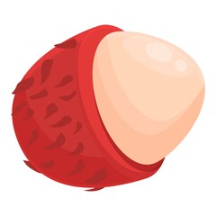 Asian rambutan icon cartoon vector. Tropical nutrition. Fresh rambutan