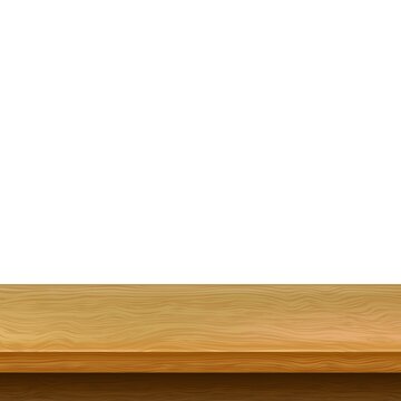 Large table top, wooden texture from boards, white background - Vector