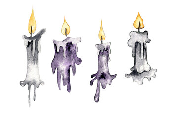 Halloween Sculs Horrorparty Watercolor Clipart