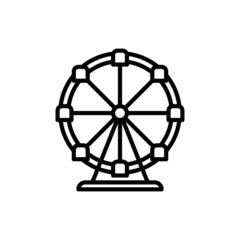 Ferris wheel thin line icon, amusement park. Modern vector illustration.