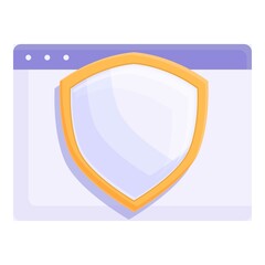 Web privacy policy icon cartoon vector. Data secure. Online website