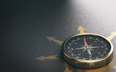 Compass for Business Orientation or Professional Guidance. Decision Help - obrazy, fototapety, plakaty