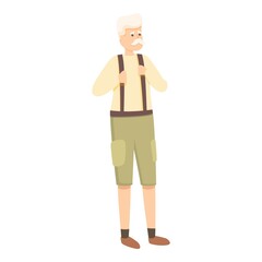 Farmer grandpa icon cartoon vector. Senior travel. Retirement life