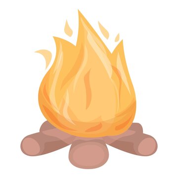 Camping bonfire icon cartoon vector. Camp fire. Summer adventure