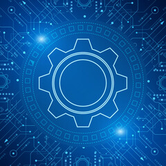 Obraz premium digital technology and engineering, digital telecoms concept, Hi-tech, futuristic technology background, vector illustration. 