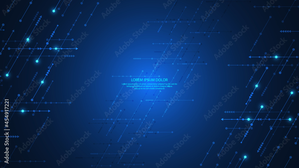 Poster abstract technology background with arrows and lines. concepts and ideas for hi-tech digital technol