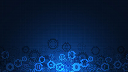 Cogs and gear wheel mechanisms. Concepts and ideas for hi-tech digital technology and engineering design. Abstract technical background of mechanical engineering. Vector illustration